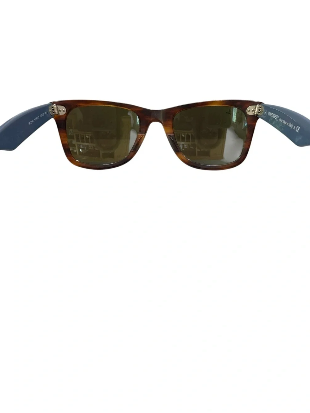 Ray-Ban RB2140 1176/17 Original Wayfarer Blue Mirrored Lens - Brown and Blue